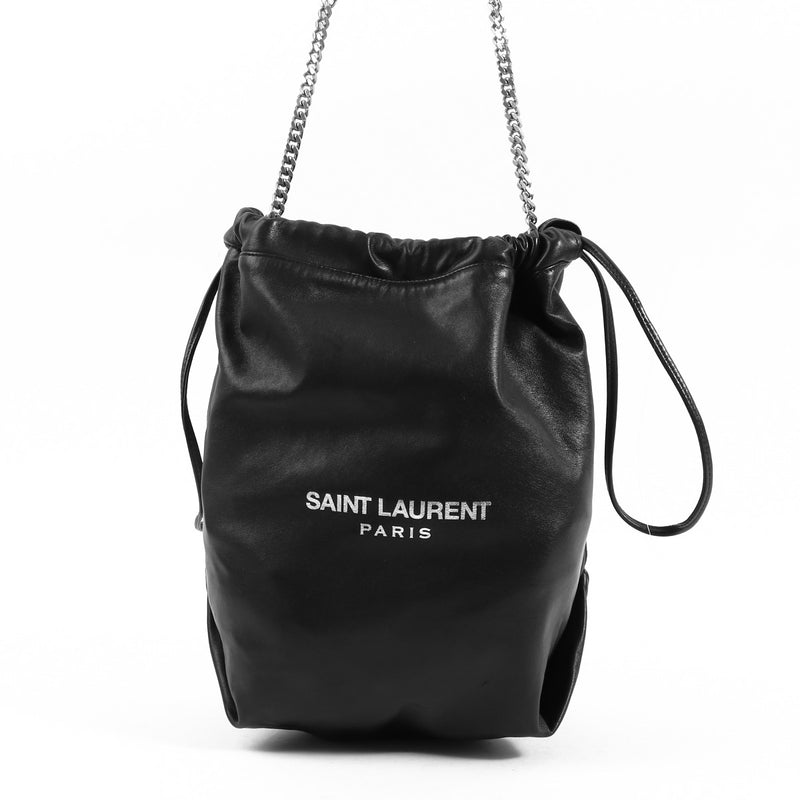 Saint Laurent Teddy Black Lambskin Bucket Bag