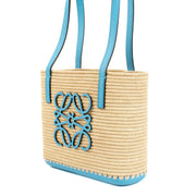Loewe Blue Raffia Mini Square Basket Bag