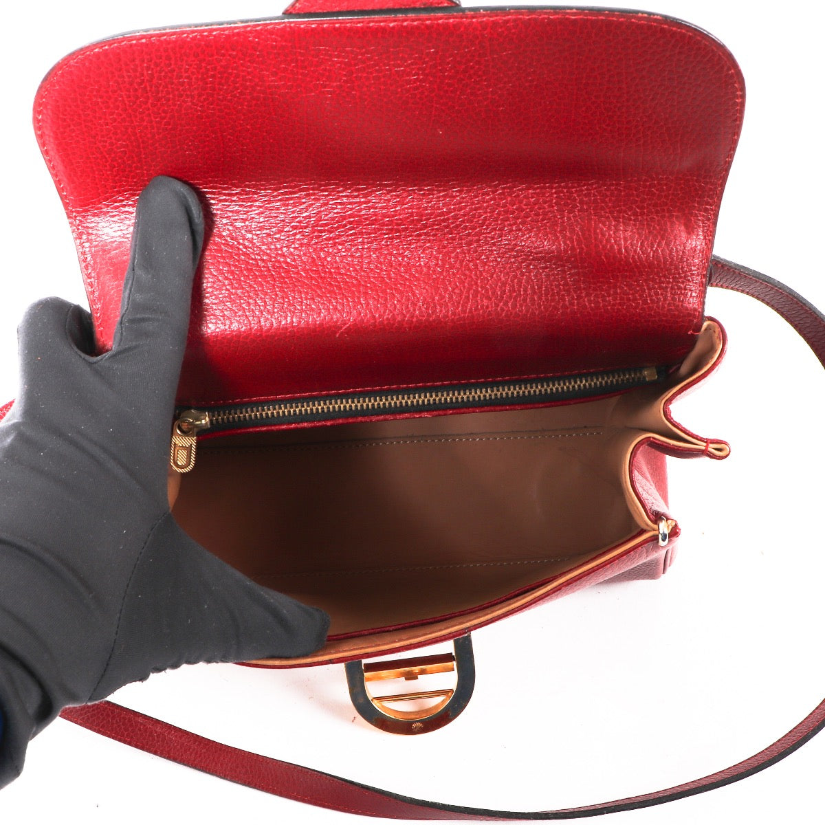 Delvaux Brillant PM Red Jumping Tas met Handvat