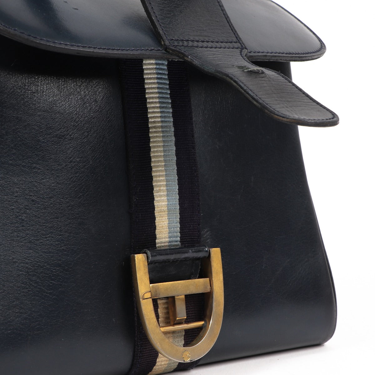 Buy an authentic second-hand Delvaux Navy Blue Leather Brillant Top Handle Bag in very good condition at Labellov in Antwerp.