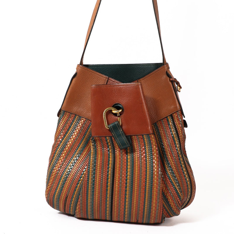 Buy an authentic Delvaux Multicolor Toile De Cuir Shoulder Bag in good condition at Labellov in Antwerp.