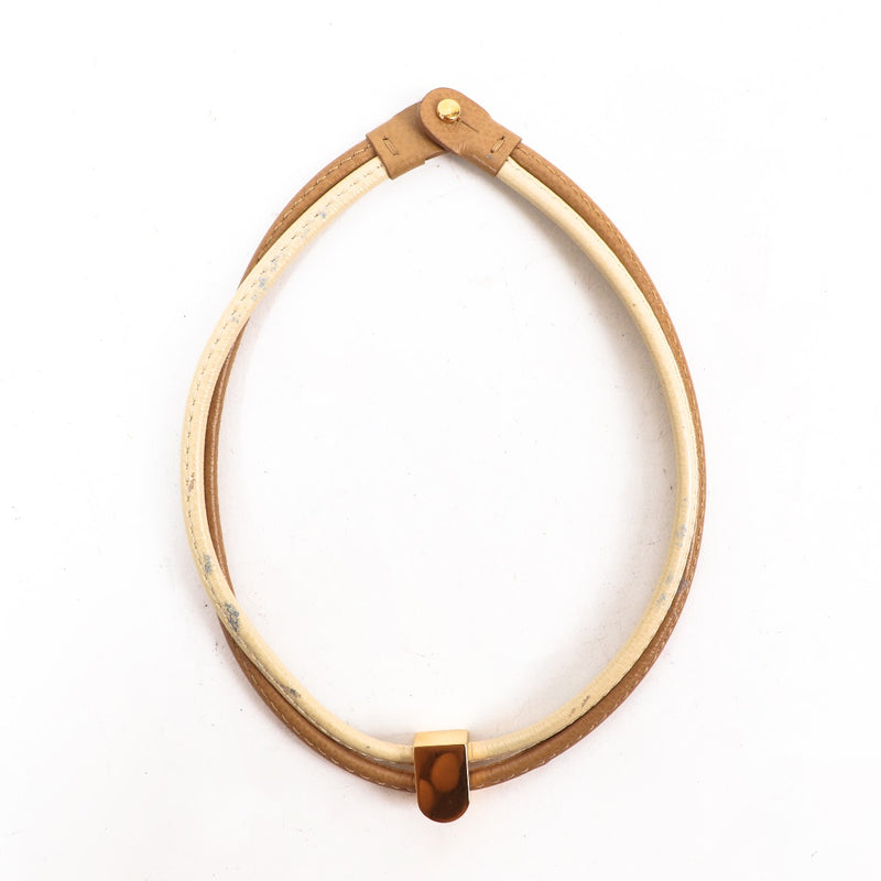 Buy an authentic second hand Delvaux Bi-Color Beige Block Necklace in very good condition at Labellov