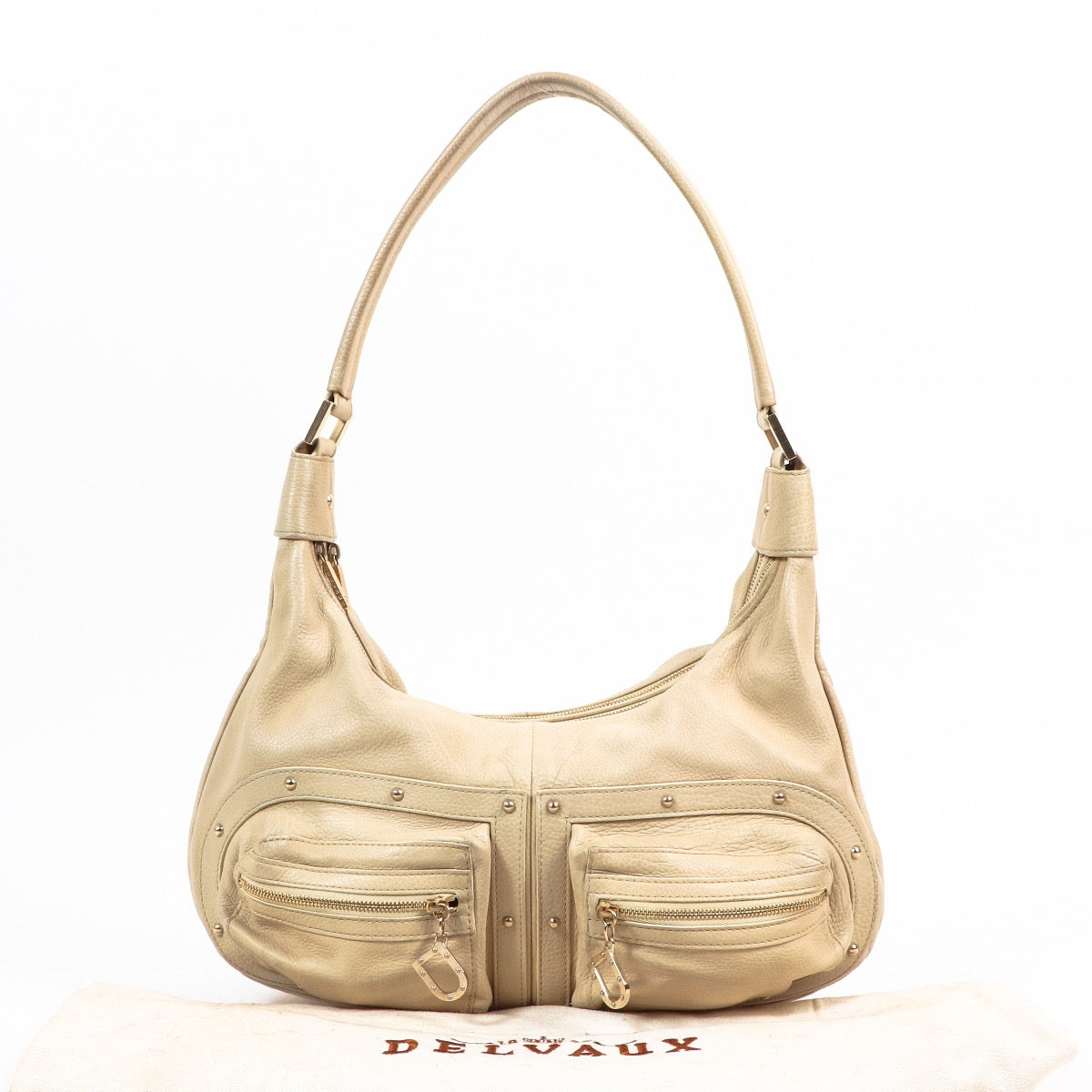 Buy an authentic second hand Delvaux Beige Le Pauline GM Shoulder Bag in very good condition at Labellov