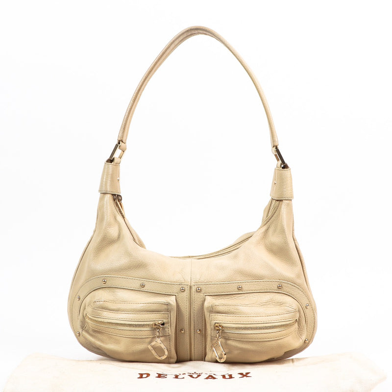 Buy an authentic second hand Delvaux Beige Le Pauline GM Shoulder Bag in very good condition at Labellov