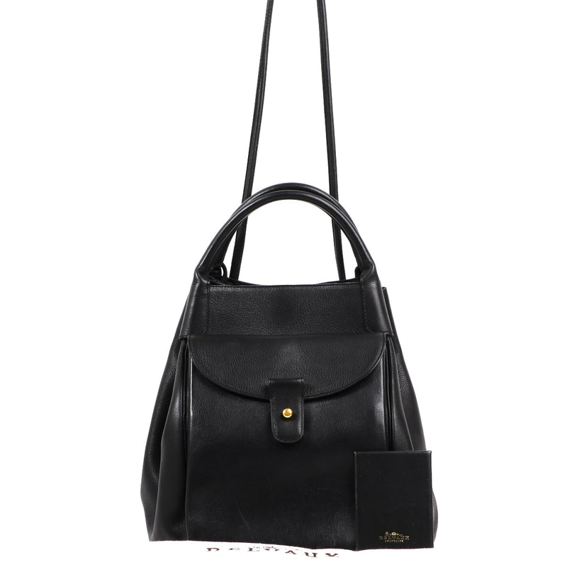 Buy an authentic second hand Delvaux Black Leather Corail GM Shoulder Bag in very good condition at Labellov.com