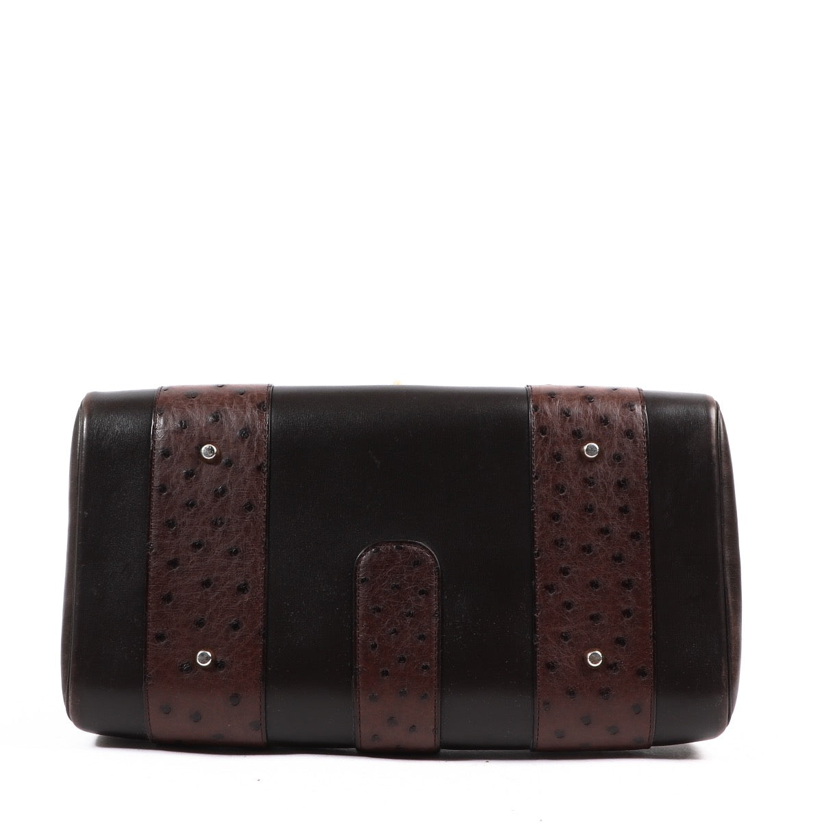 Buy an authentic second hand Delvaux Brown with Ostrich Leather Le George Shoulder Bag in very good condition at Labellov