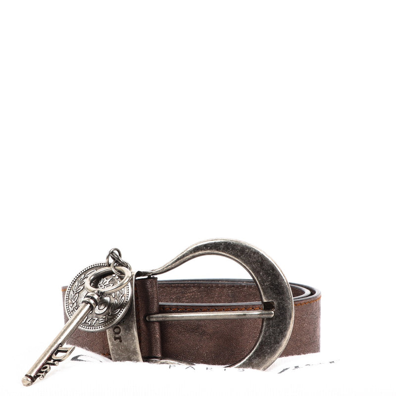 Buy an authentic second hand Christian Dior Bronze Leather Belt - Size 85 in very good condition at Labellov