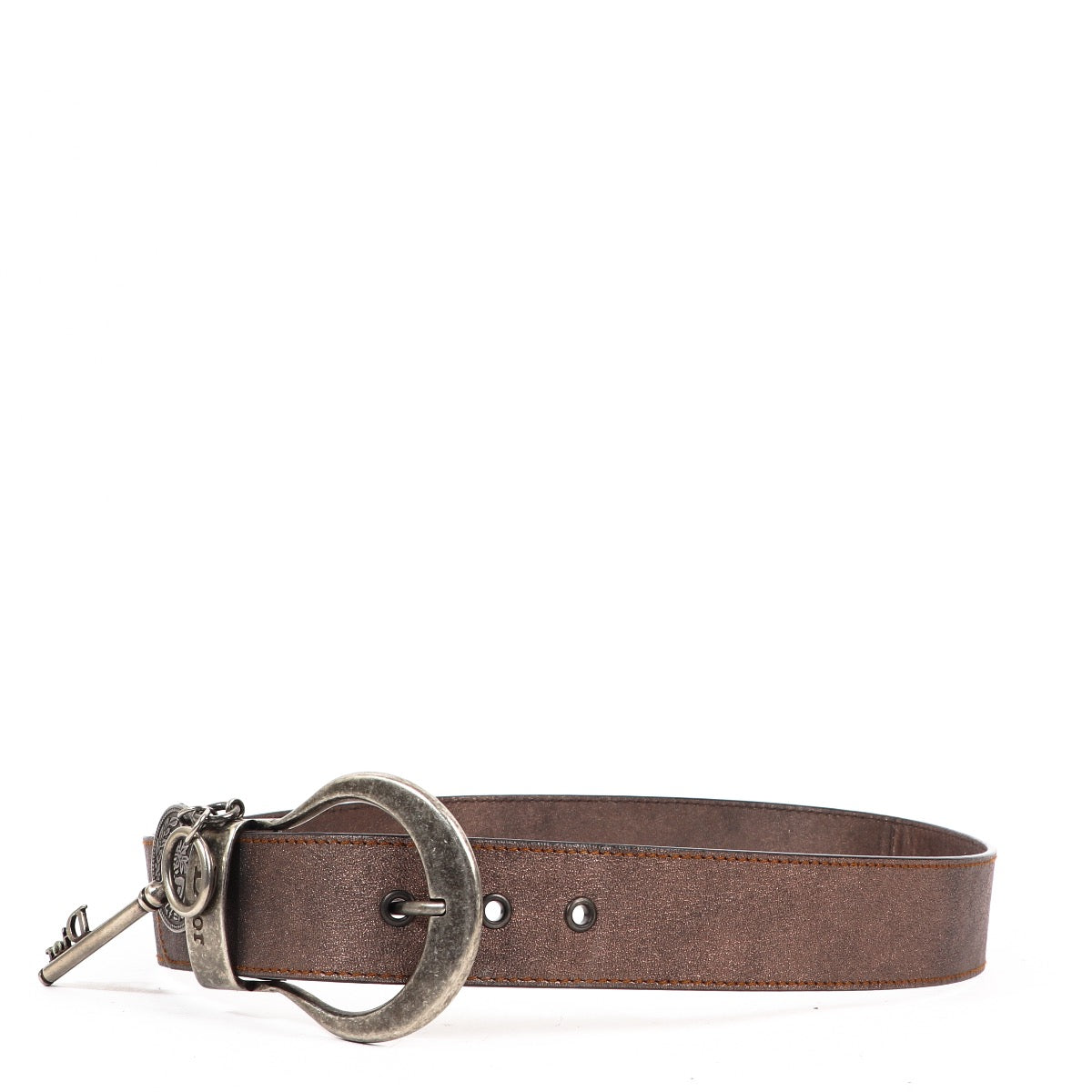 Buy an authentic second hand Christian Dior Bronze Leather Belt - Size 85 in very good condition at Labellov