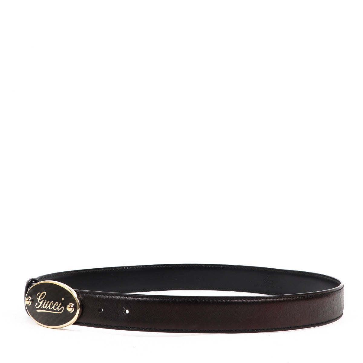 Buy an authentic second hand Gucci Black Logo Buckle Belt - Size 85 in very good condition at Labellov