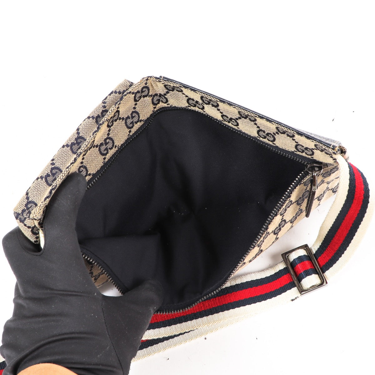 Buy a 100% authentic second hand Gucci Blue GG Canvas Belt Bag in very good condition at Labellov.com