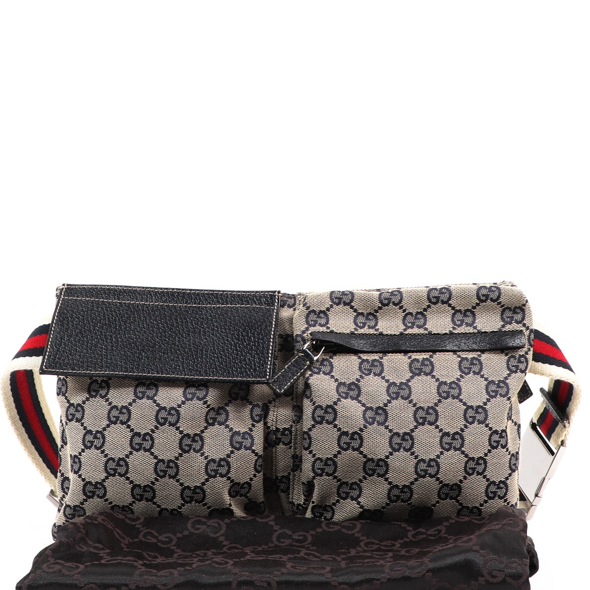 Buy a 100% authentic second hand Gucci Blue GG Canvas Belt Bag in very good condition at Labellov.com