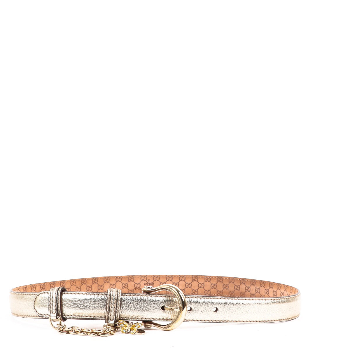 Buy an authentic second hand Gucci Gold Leather Belt - Size 85 in very good condition at Labellov.com