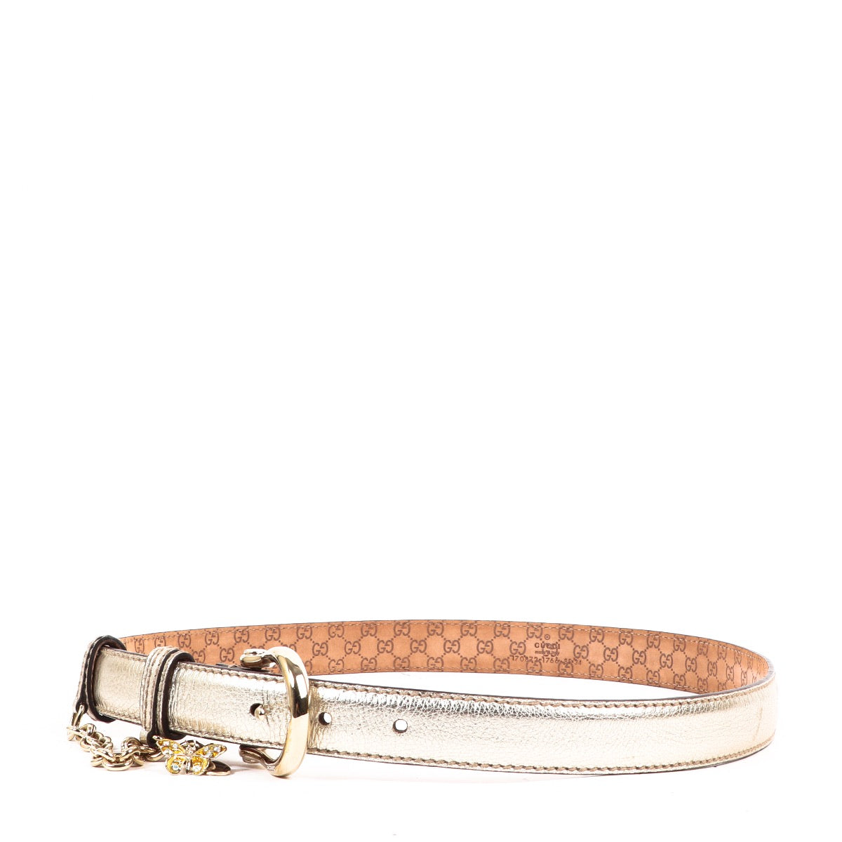Buy an authentic second hand Gucci Gold Leather Belt - Size 85 in very good condition at Labellov.com
