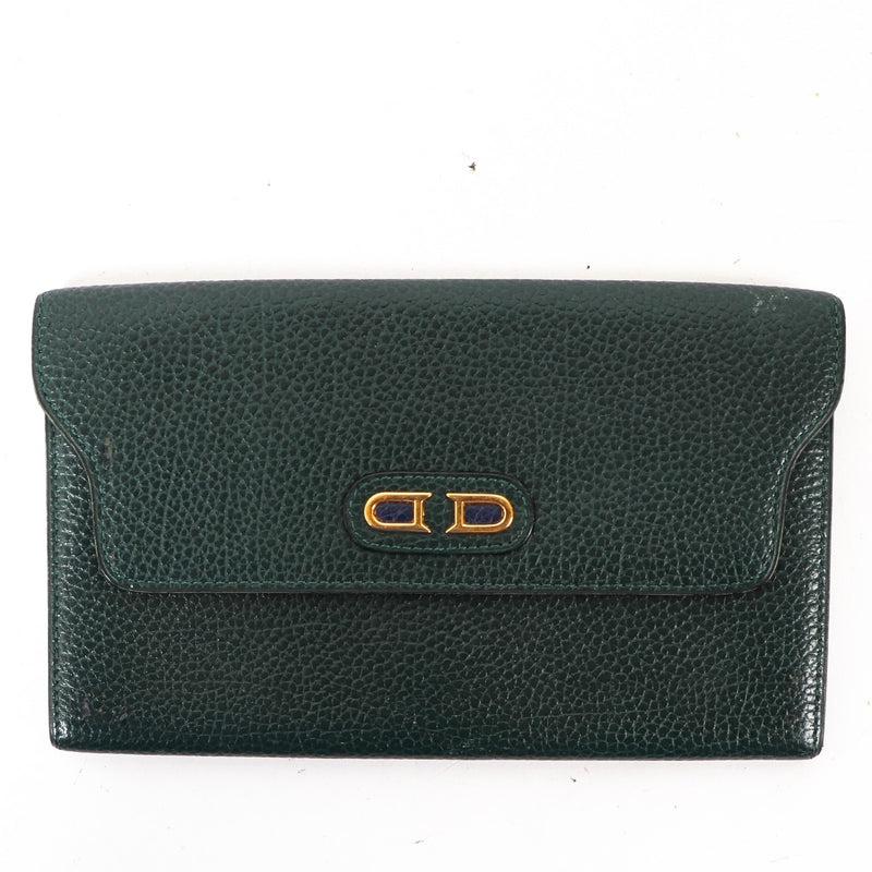 Delvaux Dark Green Leather Vintage Wallet