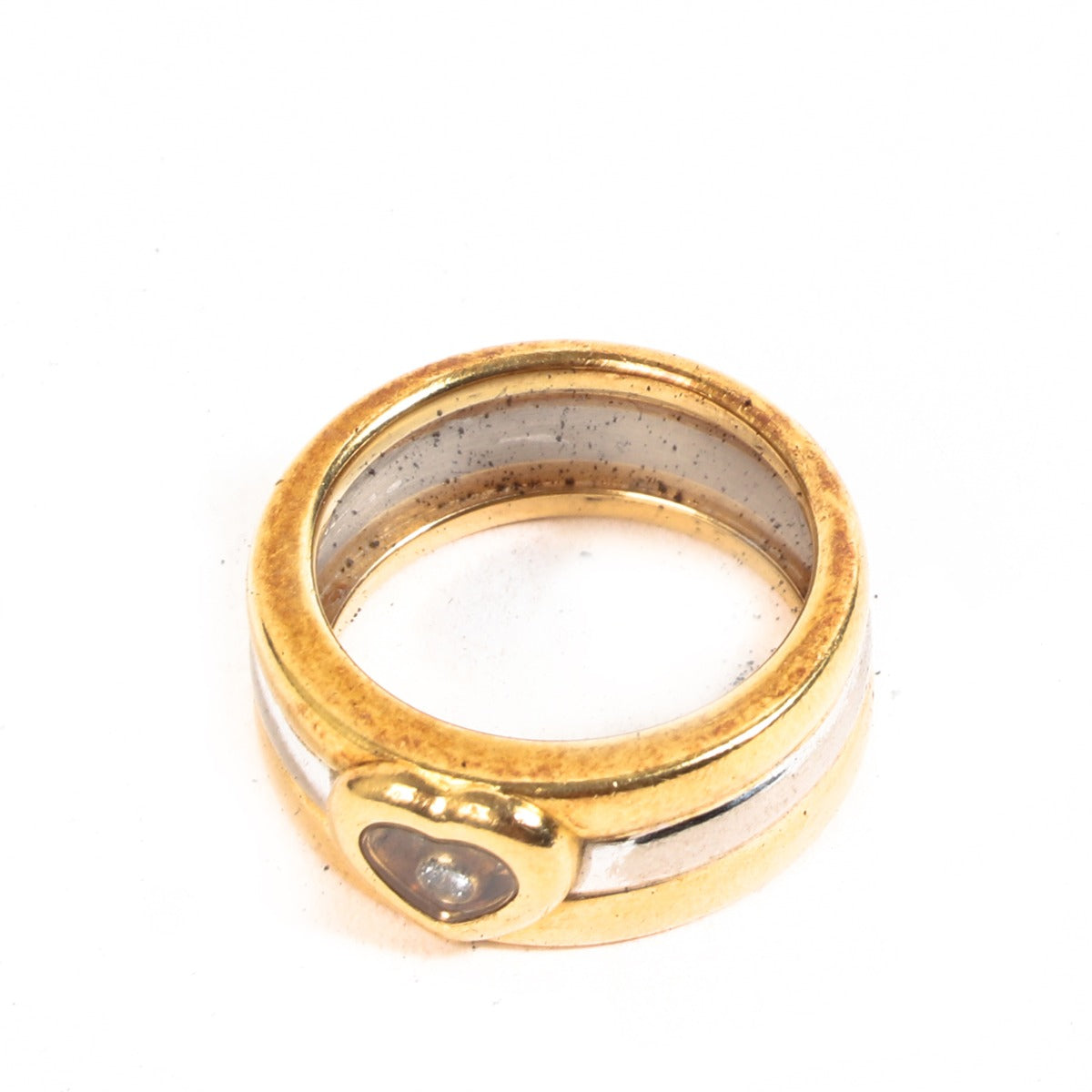Buy an authentic second-hand Chopard Gold Silver Heart Ring in very good condition at Labellov in Antwerp.