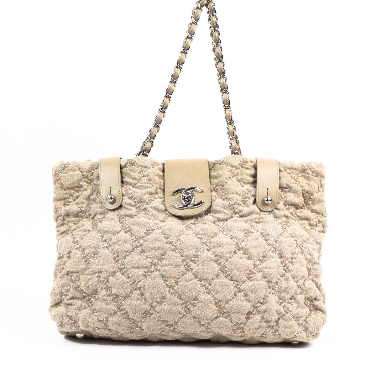 Chanel Taupe Quilted Hessian Saint Tropez Shopping Tote Limited Edition