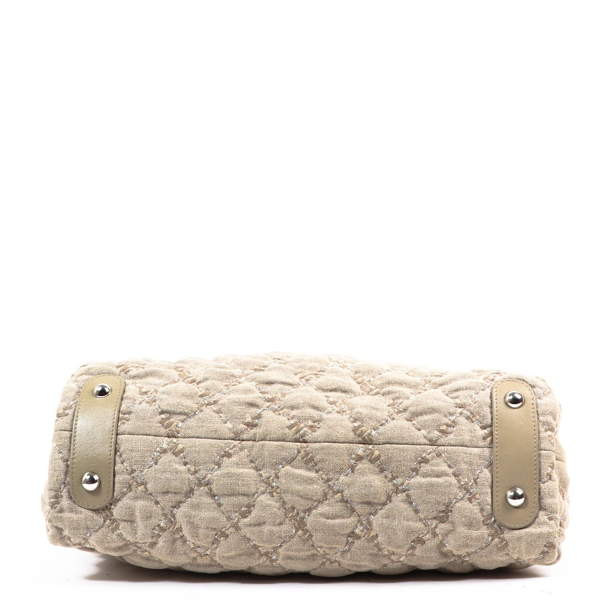 Chanel Taupe Gewatteerde Jute Saint Tropez Boodschappentas