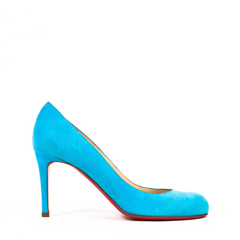 Christian Louboutin Blue Suede Simple Pump 85 Pumps