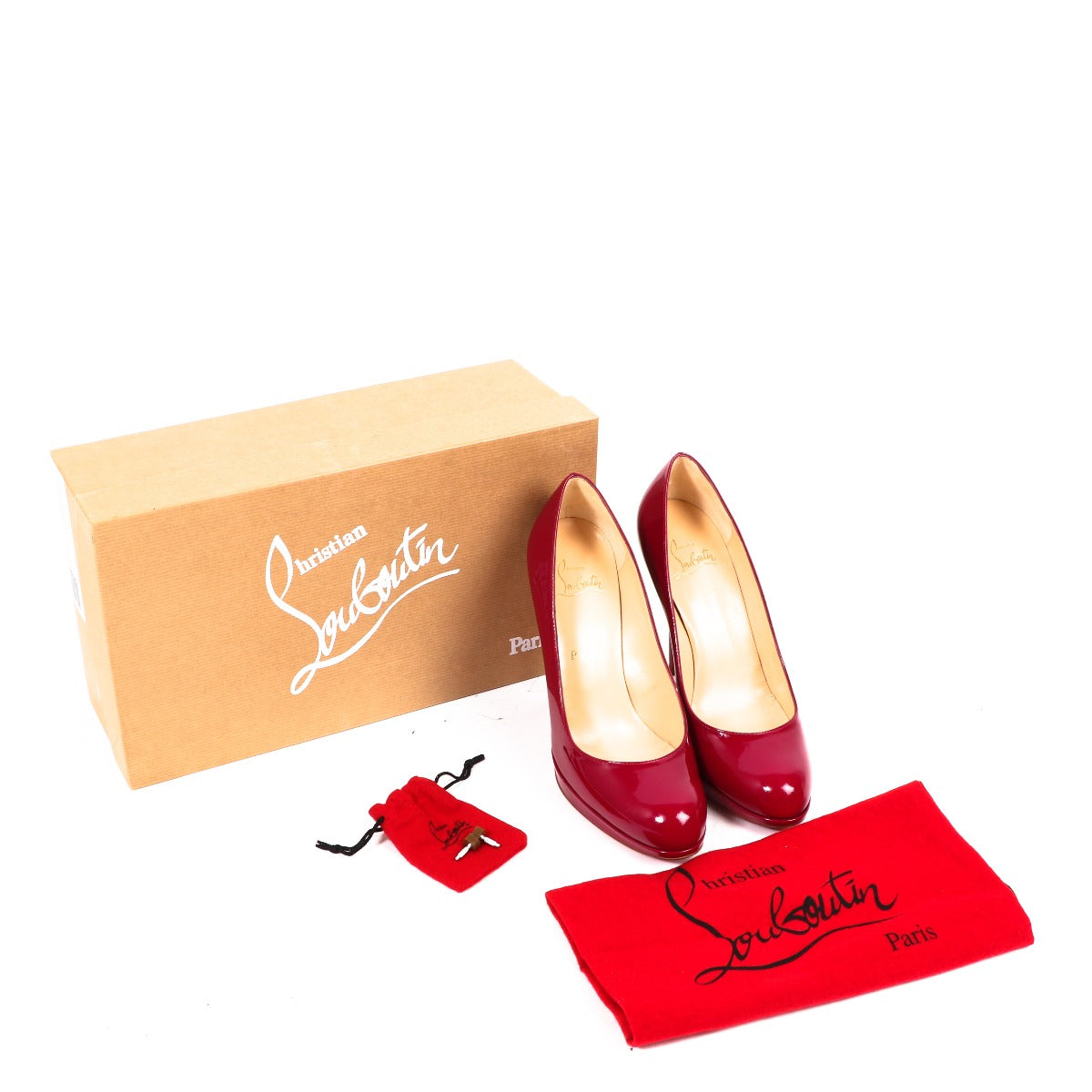 Christian Louboutin Cranberry Patent Calf Simple Pump 120 Pumps