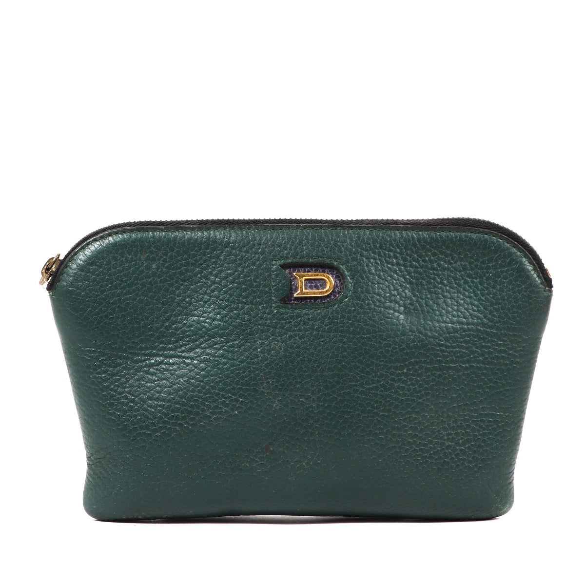 Buy an authentic Delvaux Green Leather Vintage Pouchette at Labellov in Antwerp.