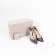 Jimmy Choo Silver Navy Romy 85 Pumps