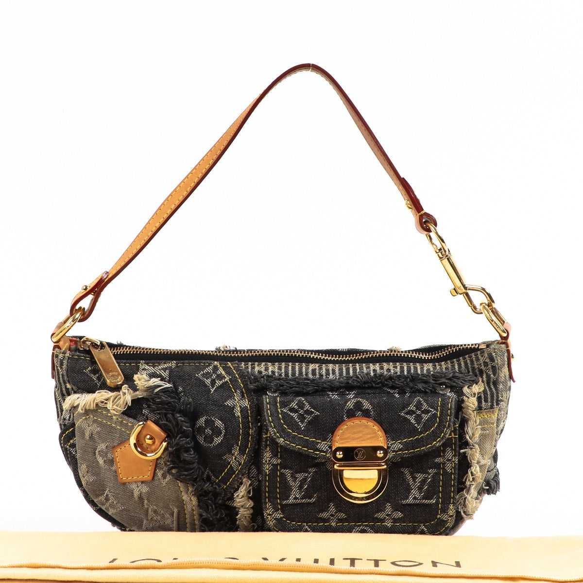 Louis Vuitton Monogram Denim Patchwork Pouchy Shoulder Bag