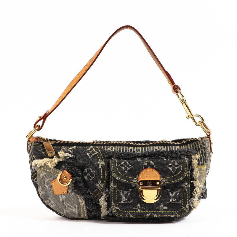 Louis Vuitton Monogram Denim Patchwork Pouchy Shoulder Bag