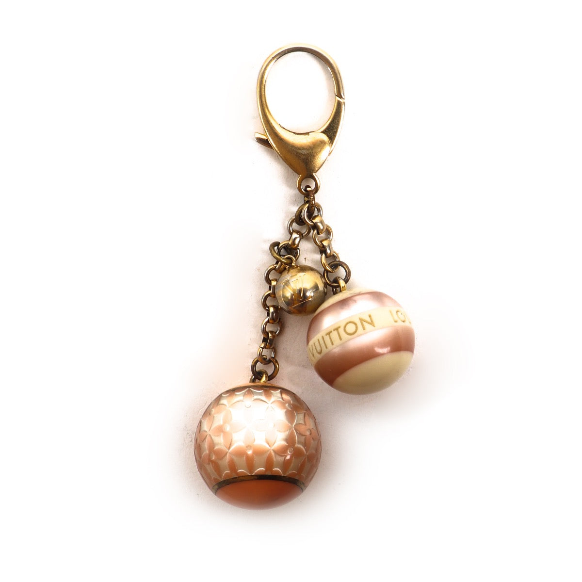 Buy an authentic Louis Vuitton Gold Mini Lin Croisette Monogram Key Chain at Labellov in Antwerp.