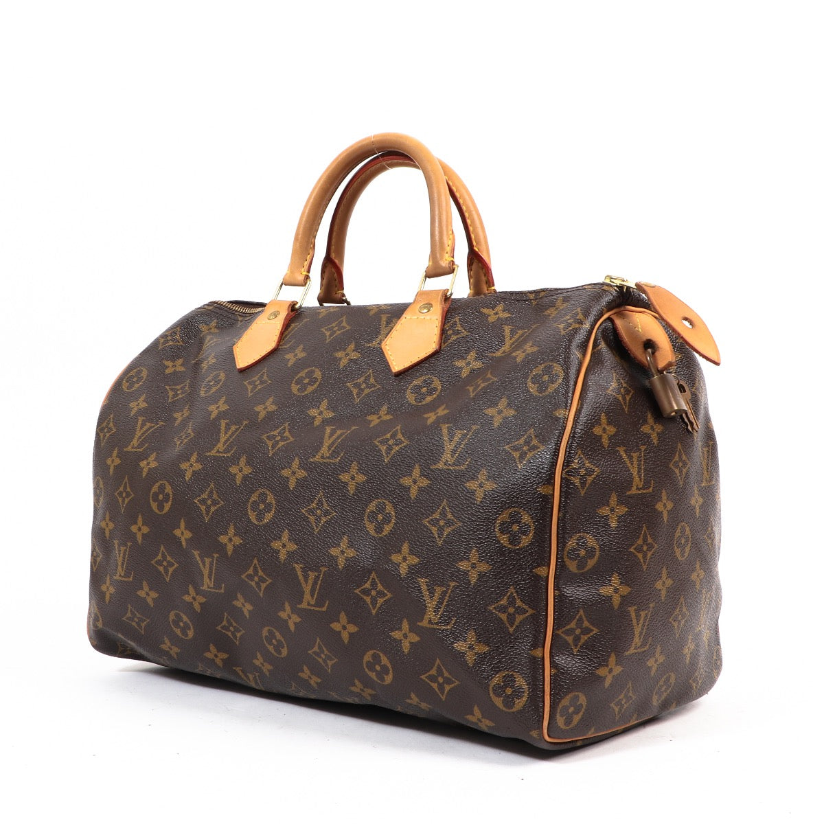 Buy an authentic Louis Vuitton Monogram Canvas Speedy 35 Top Handle Bag in very good condition at Labellov in Antwerp.