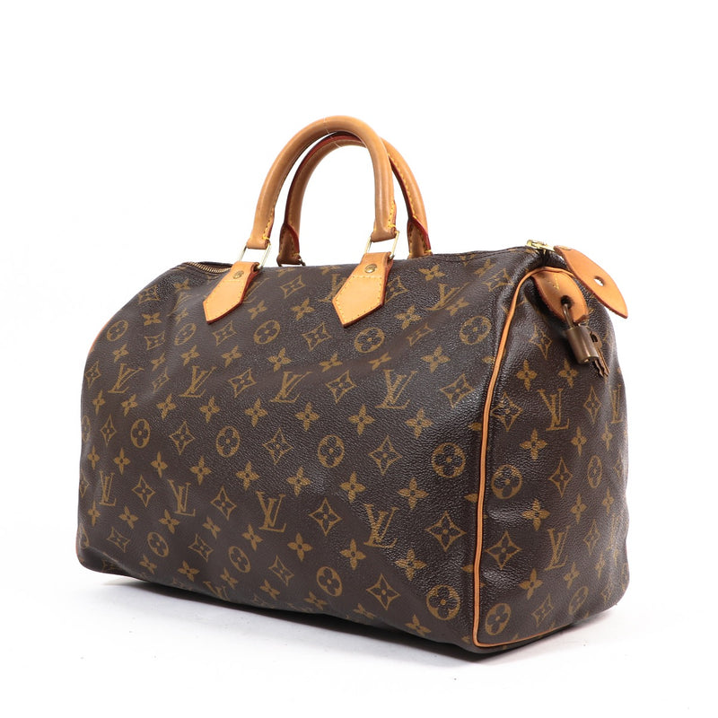 Buy an authentic Louis Vuitton Monogram Canvas Speedy 35 Top Handle Bag in very good condition at Labellov in Antwerp.