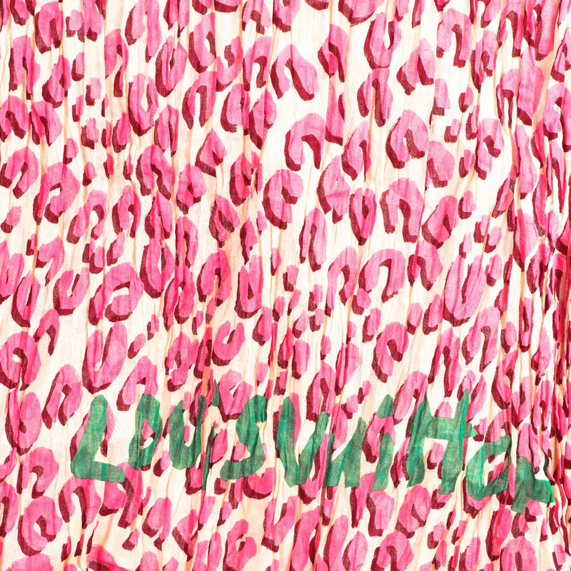 Buy an authentic Louis Vuitton Pink Leopard Stephen Sprouse Cotton Scarf in very good condition at Labellov in Antwerp.