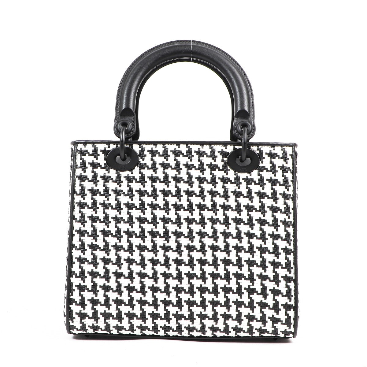 Christian Dior Lady Dior Medium Woven Houndstooth Sheepskin Bag