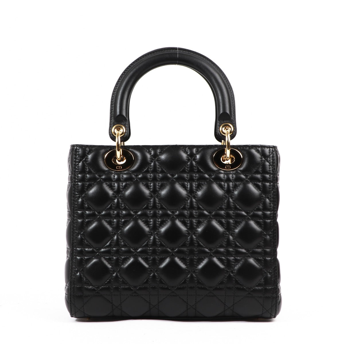 Buy an authentic second hand Christian Dior Black Quilted Lambskin Medium Lady Dior Bag brand as new at Labellov Antwerp.