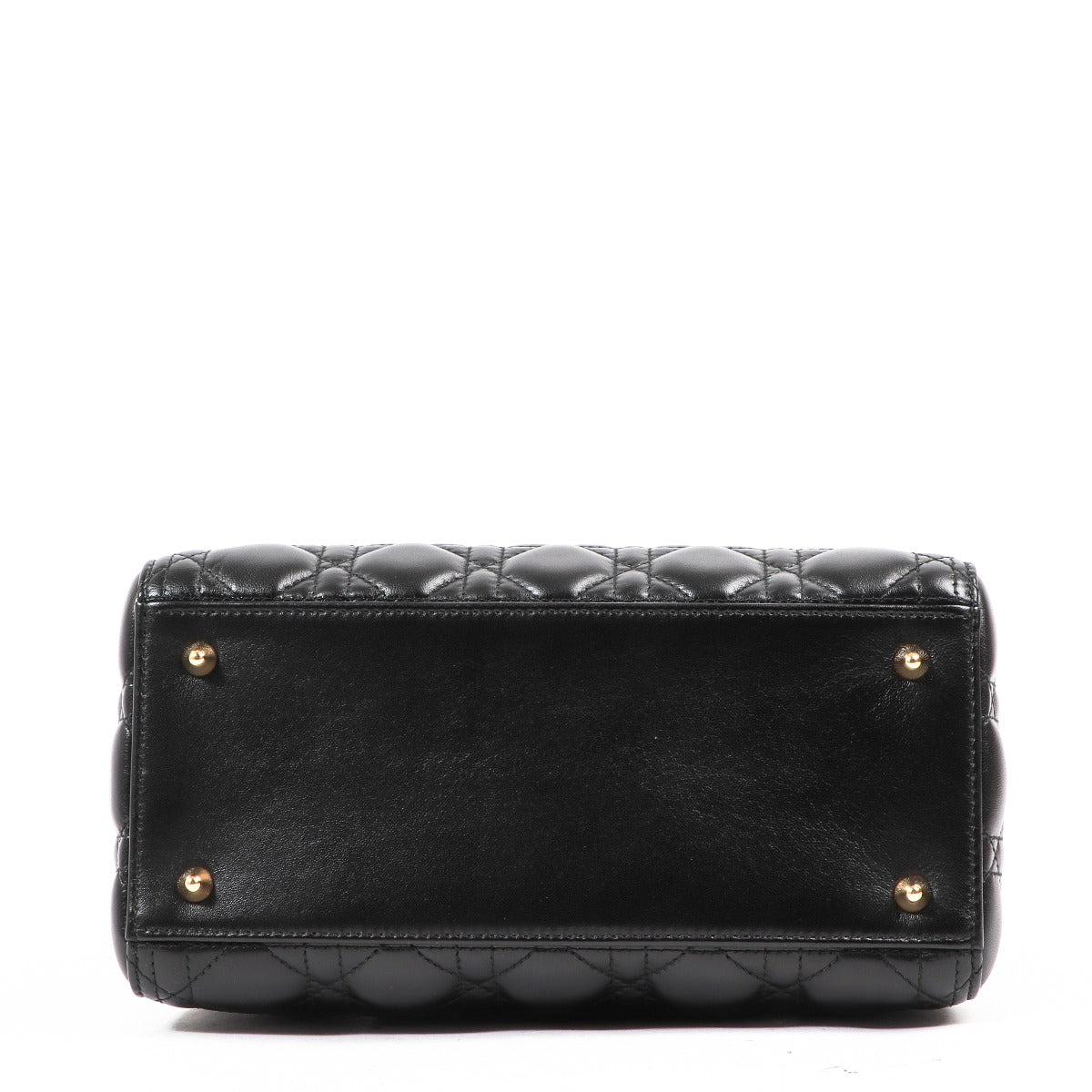 Christian Dior Black Medium Lady Dior Cannage Lambskin