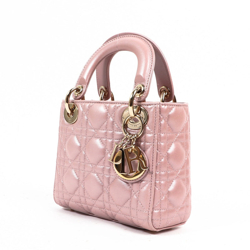 Christian Dior Mini Lady Dior Lotus Pearlescent Cannage Lambskin