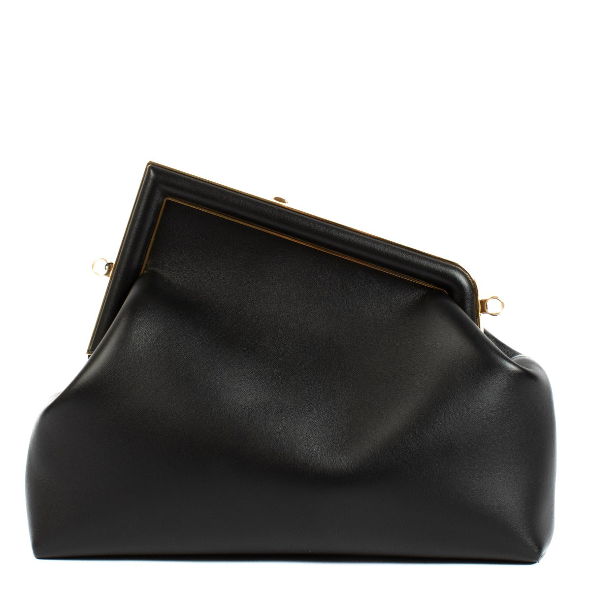 Fendi Black Leather Midi First Bag