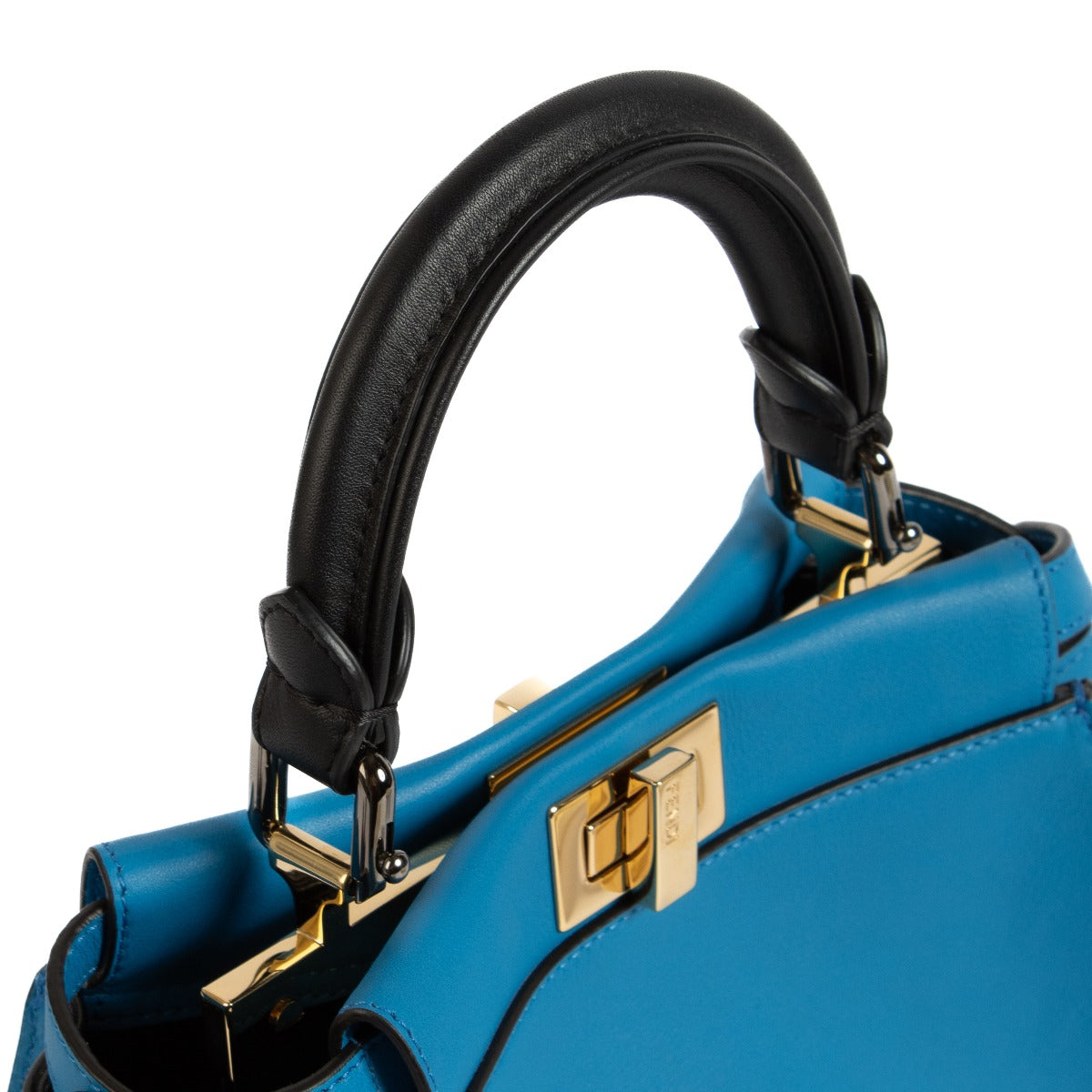 Fendi Royal Blue Leather Mini Peekaboo Bag with Cover