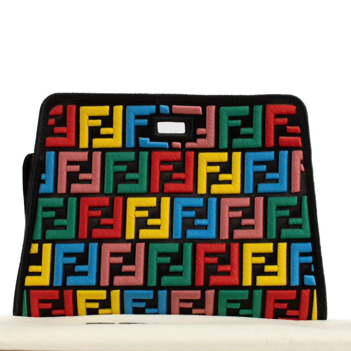 Fendi Royal Blue Leather Mini Peekaboo Bag with Cover