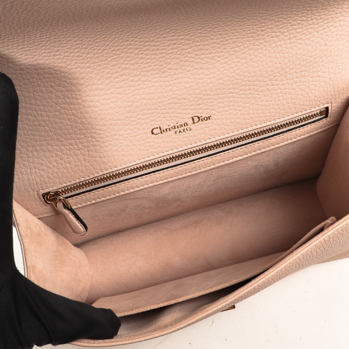 Christian Dior Rose Poudre Grained Calf Leather Medium Diorama Tas