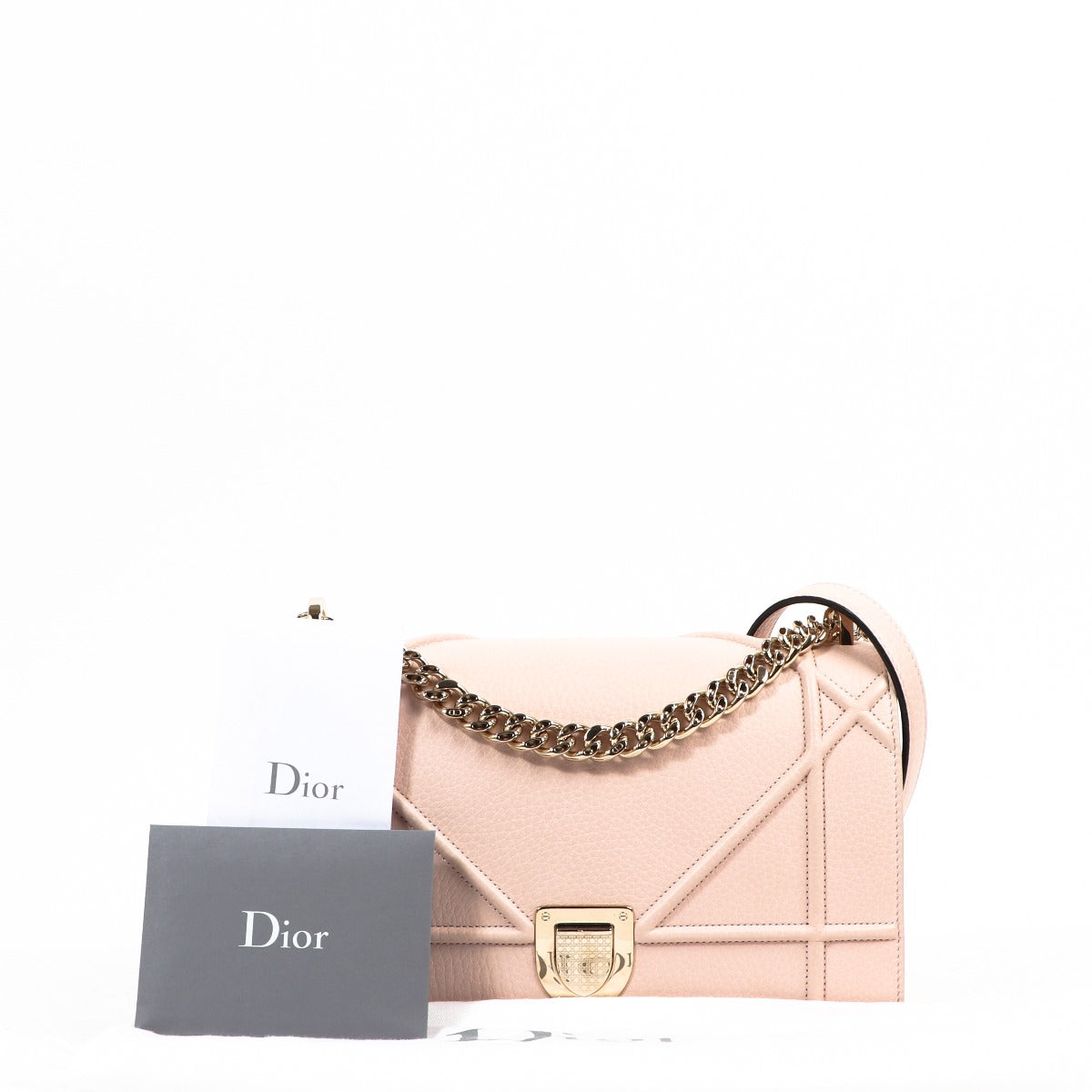 Christian Dior Diorama Rose Poudre Grained Calf Leather