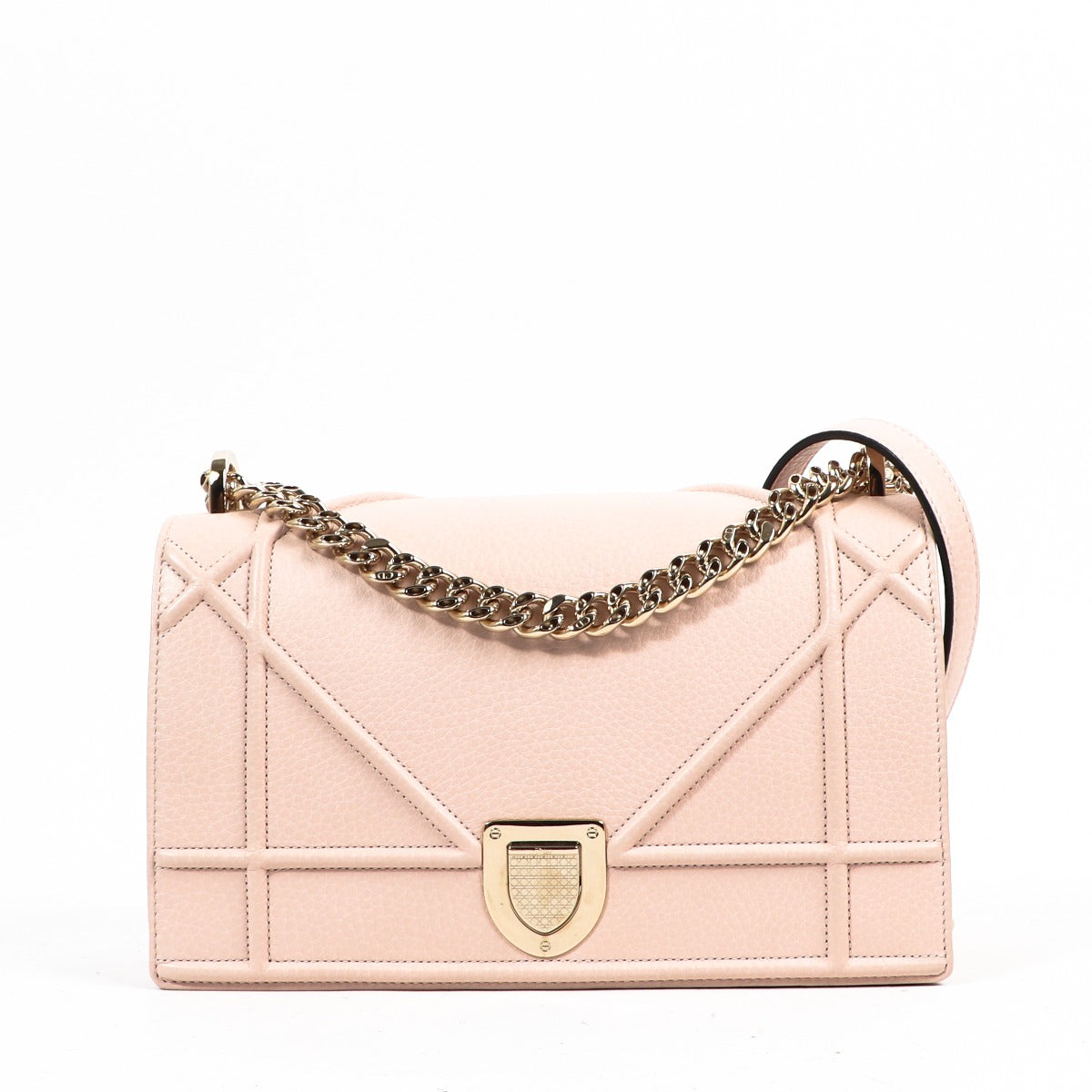 Christian Dior Diorama Rose Poudre Grained Calf Leather