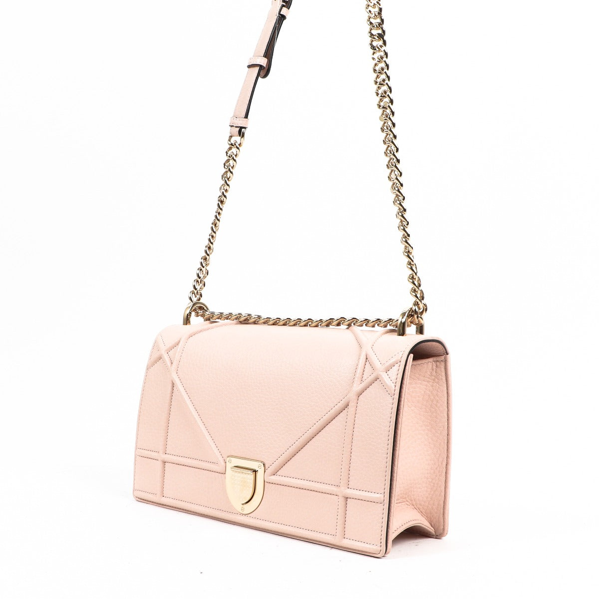 Christian Dior Diorama Rose Poudre Grained Calf Leather