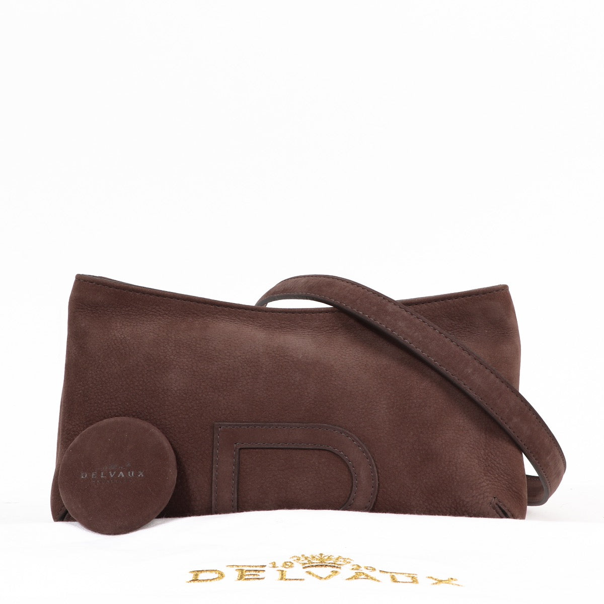 Delvaux Brown Nubuck Le Louise Crossbody