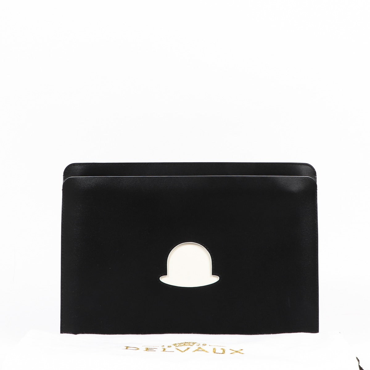 Delvaux Magritte Trompe l'Oeil La Corde Black Box Calf Clutch
