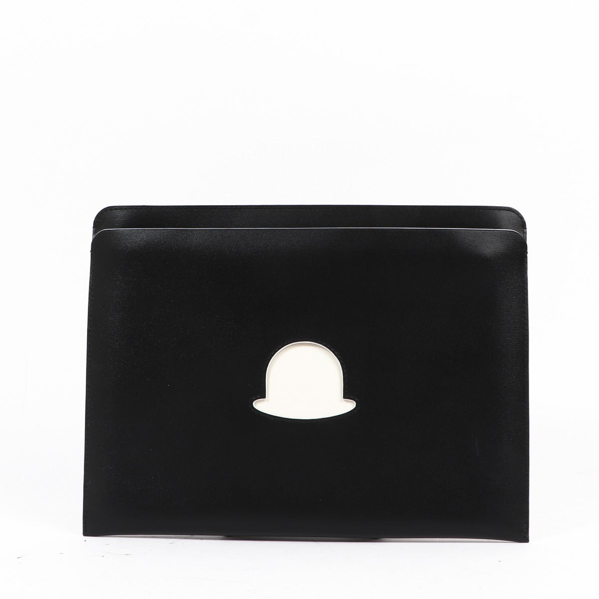 Delvaux Magritte Trompe l'Oeil La Corde Black Box Calf Clutch