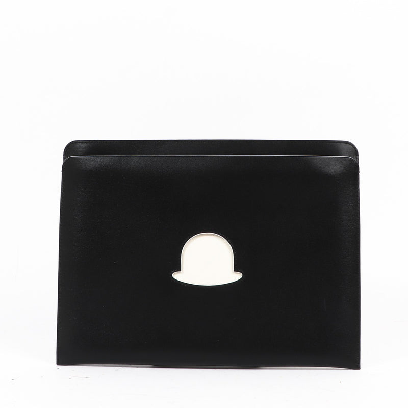 Delvaux Magritte Trompe l'Oeil La Corde Black Box Calf Clutch