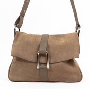 Delvaux Givry Tourterelle Santiag Nubuck & Polo Shoulder Bag