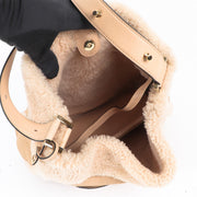 Buy an authentic second hand Delvaux Soft Pink Le Louise MM Mouton Retourné Hobo Bag in good condition at Labellov.com