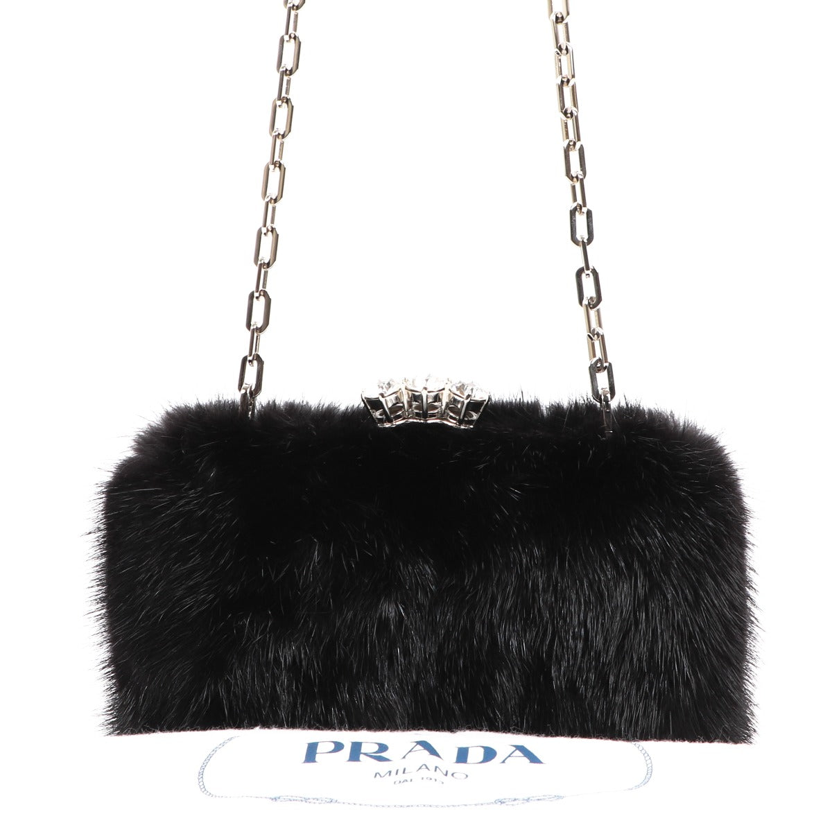Buy an authentic second-hand Prada Black Fur Crossbody Bag in very good condition at Labellov in Antwerp.