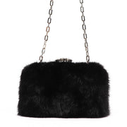 Buy an authentic second-hand Prada Black Fur Crossbody Bag in very good condition at Labellov in Antwerp.